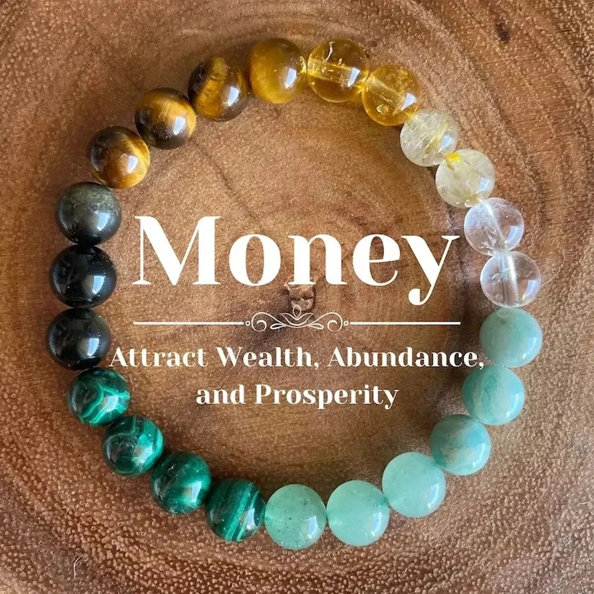 6 Beaded Bracelets, Money Bracelets, Empathy Protection Bracelets, Grounding Protection Bracelets, Self-Love Bracelets